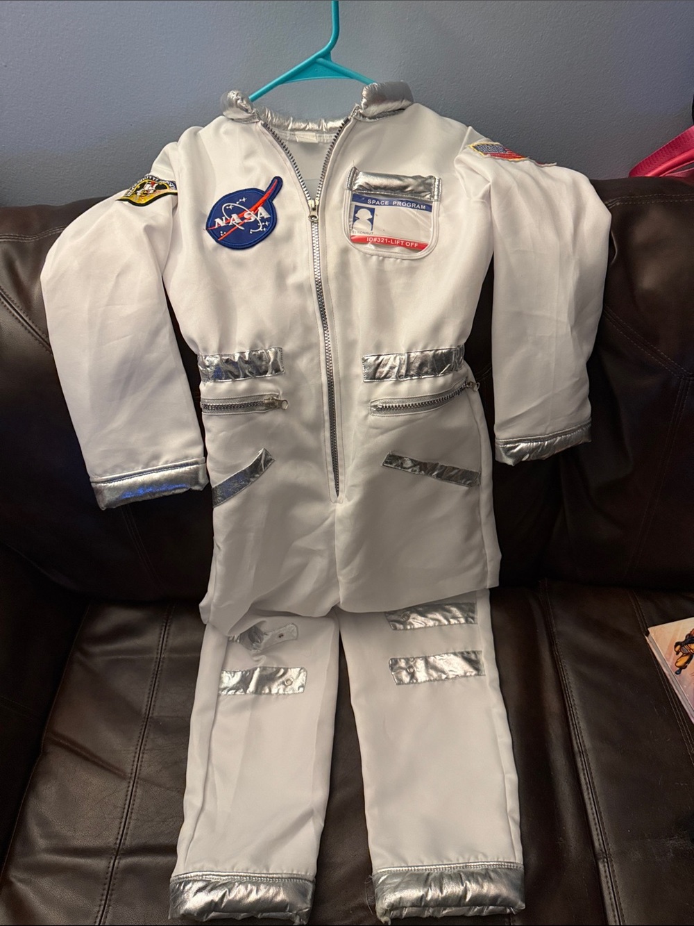 Kids large  White NASA Astronaut Costume with Silver Trim